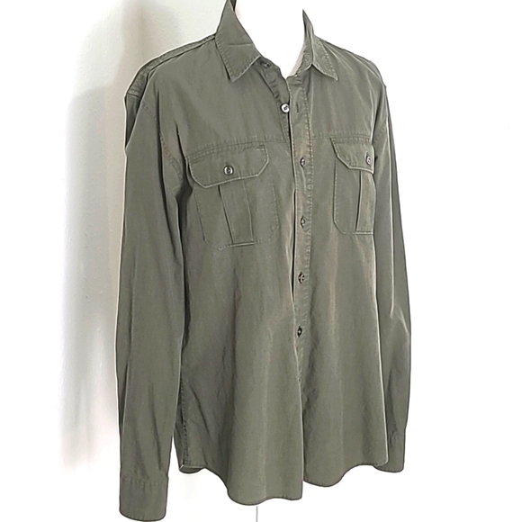 Apt.9 Army Green Longsleeve Buttondown Shirt, Size Medium - Picture 2 of 9